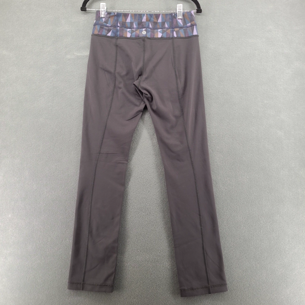 Lululemon Groove Pant Black Geometric Mosaic Foldover Waist Yoga Pants Womens 6